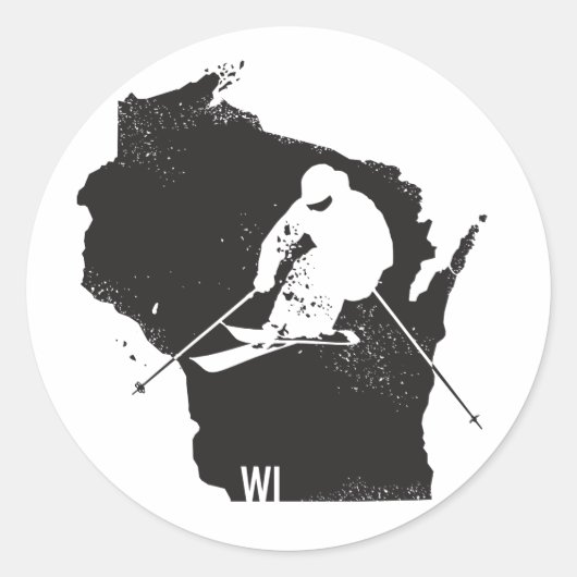 Ski Wisconsin Ronde Sticker (Voorkant)