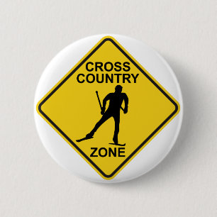 Ski-zone voor landen over land ronde button 5,7 cm