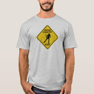 Ski-zone voor landen over land t-shirt
