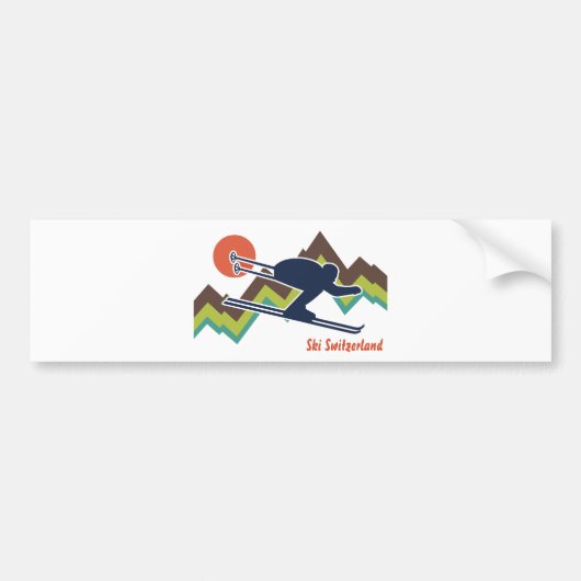 Ski Zwitserland Bumpersticker (Voorkant)