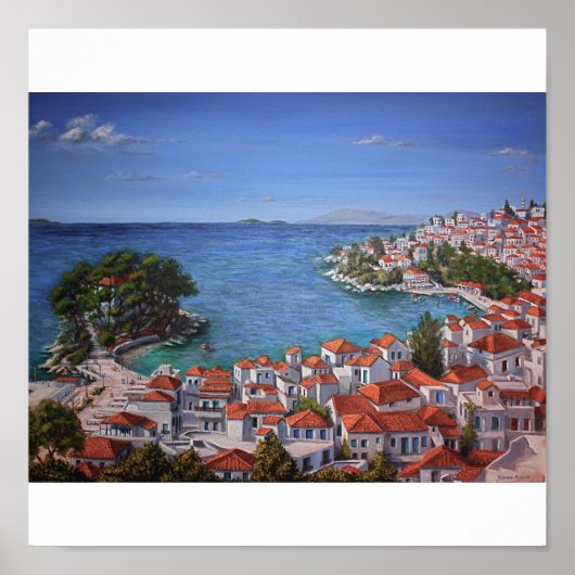 Skiathos Harbour 1 (licht) Poster (Voorkant)