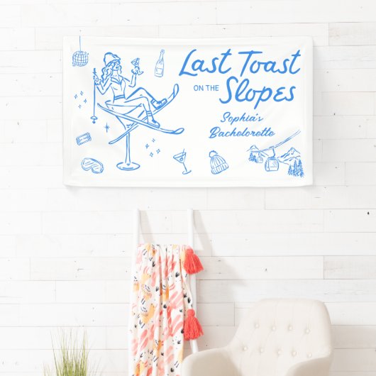 Skibachelorette Party Banner Laatste toast pistes (Insitu)