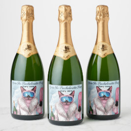 Skibachelorette Party Bruid op de Helling Sparkling Wijnetiket