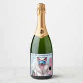 Skibachelorette Party Bruid op de Helling Sparkling Wijnetiket (Voorkant)