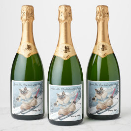 Skibachelorette Party Bruid op de Helling Sparkling Wijnetiket