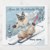 Skibachelorette Party Bruid op de Helling Sparkling Wijnetiket (Enkel label)