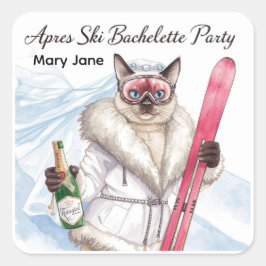 Skibachelorette Party Sticker Bride op de piste