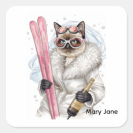 Skibachelorette Party Sticker Bride op de piste