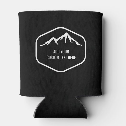 skiberg aangepaste tekst aan beide zijden zwart blikjeskoeler (Achterkant)