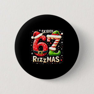 Skibidi 67 Rizzmas Kerst Meme Grappige Elf Kerstma Ronde Button 5,7 Cm