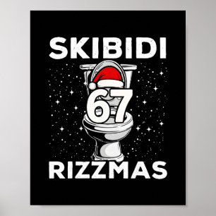 Skibidi Rizzmas 67 Grappige Toilet Kerstman 6 7 Ke Poster