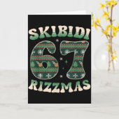 Skibidi Rizzmas 67 Six Seven Meme Ugly Christmas F Kaart (Gele Bloem)