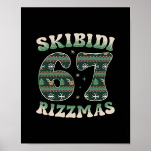 Skibidi Rizzmas 67 Zes Zeven Meme Lelijke Kerstman Poster