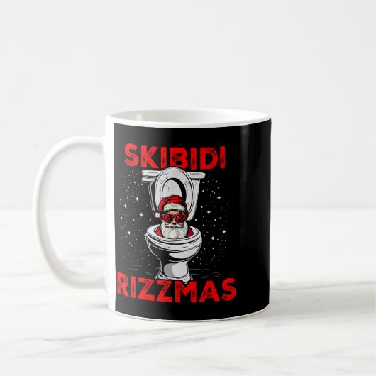 Skibidi Rizzmas Funny Santa Toilet White Elephant Koffiemok (Links)