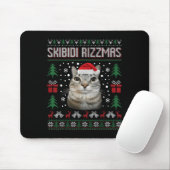 Skibidi Rizzmas Funny Silly Staring Cat Ugly Sweat Muismat (Met muis)