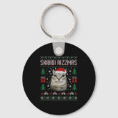 Skibidi Rizzmas Funny Silly Staring Cat Ugly Sweat Sleutelhanger (Voorkant)