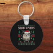 Skibidi Rizzmas Funny Silly Staring Cat Ugly Sweat Sleutelhanger (Voorkant)
