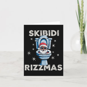 Skibidi Rizzmas Grappig Kerstman Toilet Vrolijk Kaart