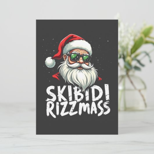 Skibidi Rizzmas Grappige Gen Alpha Slaag Kerstmis Kaart (Staand voorkant)