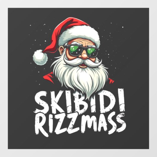 Skibidi Rizzmas Grappige Gen Alpha Slaag Kerstmis Raamsticker (Vel)
