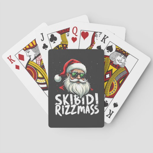 Skibidi Rizzmas Grappige Gen Alpha Slang Kerstmis Pokerkaarten (Achterkant)