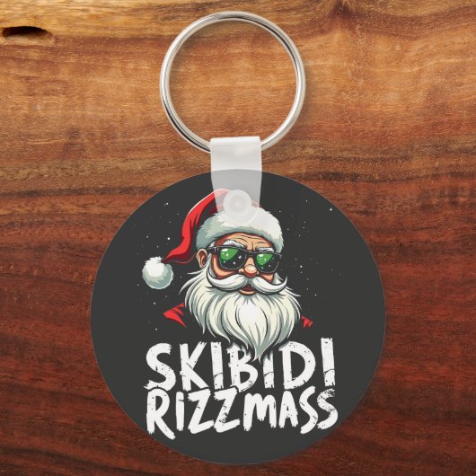 Skibidi Rizzmas Grappige Gen Alpha Slang Kerstmis Sleutelhanger (Voorkant)