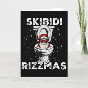 Skibidi Rizzmas Grappige Toilet Kerstman Witte Oli Kaart
