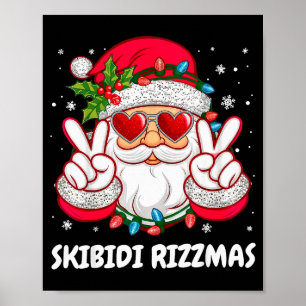Skibidi Rizzmas Kerst Merry Santa Claus Xmas P Poster