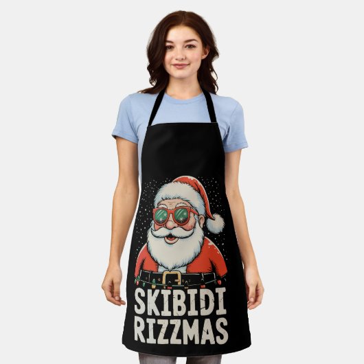 Skibidi Rizzmas Kerstman Rizz Kerstmis Xmas Vakant Schort (Gedragen)