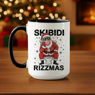 Skibidi Rizzmas Kerstman Toilet Grappige Kerstmis Mok