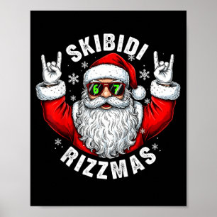 Skibidi Rizzmas Kerstman Zonnebril Grappige Kerstm Poster