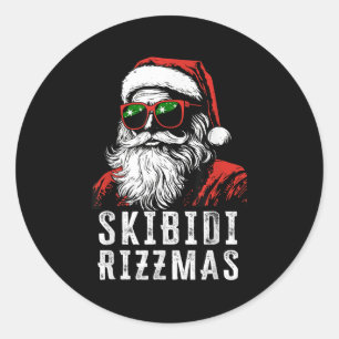 Skibidi Rizzmas Kerstmis Rizz Kerstman Charism Ronde Sticker