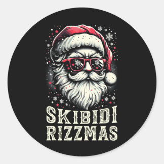 Skibidi Rizzmas Kerstmis Rizz Sinterklaas Grappig Ronde Sticker