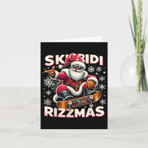 Skibidi Rizzmas Skater Santa Xmas Skibidi Rizzmas Kaart
