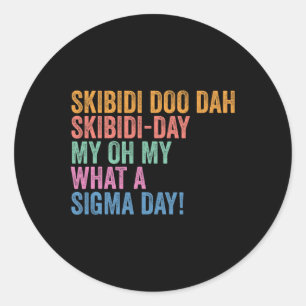 Skibidi Sigma Dag Grappige Gen Z Terug naar School Ronde Sticker