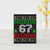 Skibidi Six Seven Rizzmas Funny Meme 67 Ugly Chris Kaart (Gele Bloem)