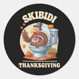 Skibidi Thanksgiving Funny Meme Skibidi Toilet Tur Ronde Sticker