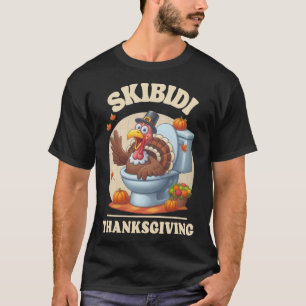 Skibidi Thanksgiving Grappige Meme Skibidi Toilet T-shirt