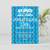 Skibidi Toilet Blue Anniversaire Fête Invitation (Debout devant)