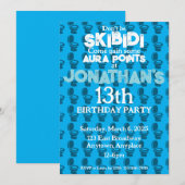 Skibidi Toilet Blue Anniversaire Fête Invitation (Devant / Derrière)