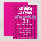 Skibidi Toilet rose Anniversaire Invitation (Devant / Derrière)