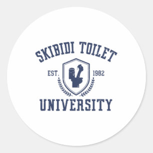 Skibidi Toilet Universiteit Grappig Skibidi Meme Ronde Sticker