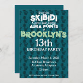 Skibidi Toilet Vert Anniversaire Fête Invitation (Devant / Derrière)