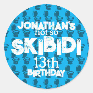 Skibidi Verjaardagsfeestje Ronde Sticker