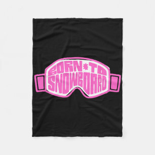 Skibril en Pet geboren om snowboarden Fleece Deken