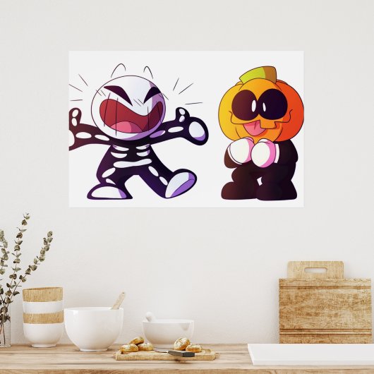 Skid en Pomp schattig Poster (Keuken)