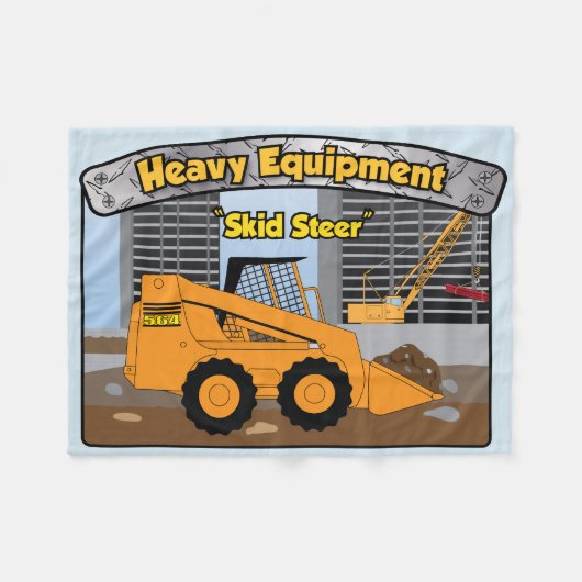 Skid Steer-deken met Bucket Loader Fleece Deken (Voorkant (Horizontaal))