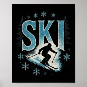 Skiën - Alpines downhillracen freestyle Poster