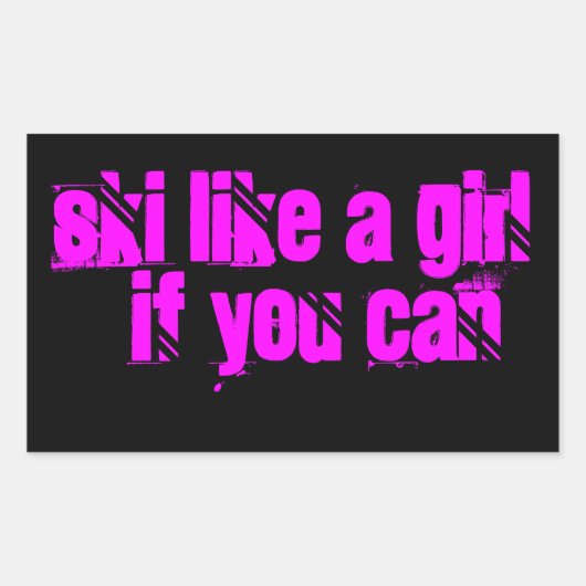 Skiën als een meisje sticker (Voorkant)