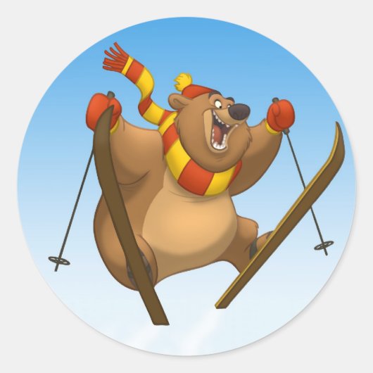 Skiën Beer Stickers (Voorkant)